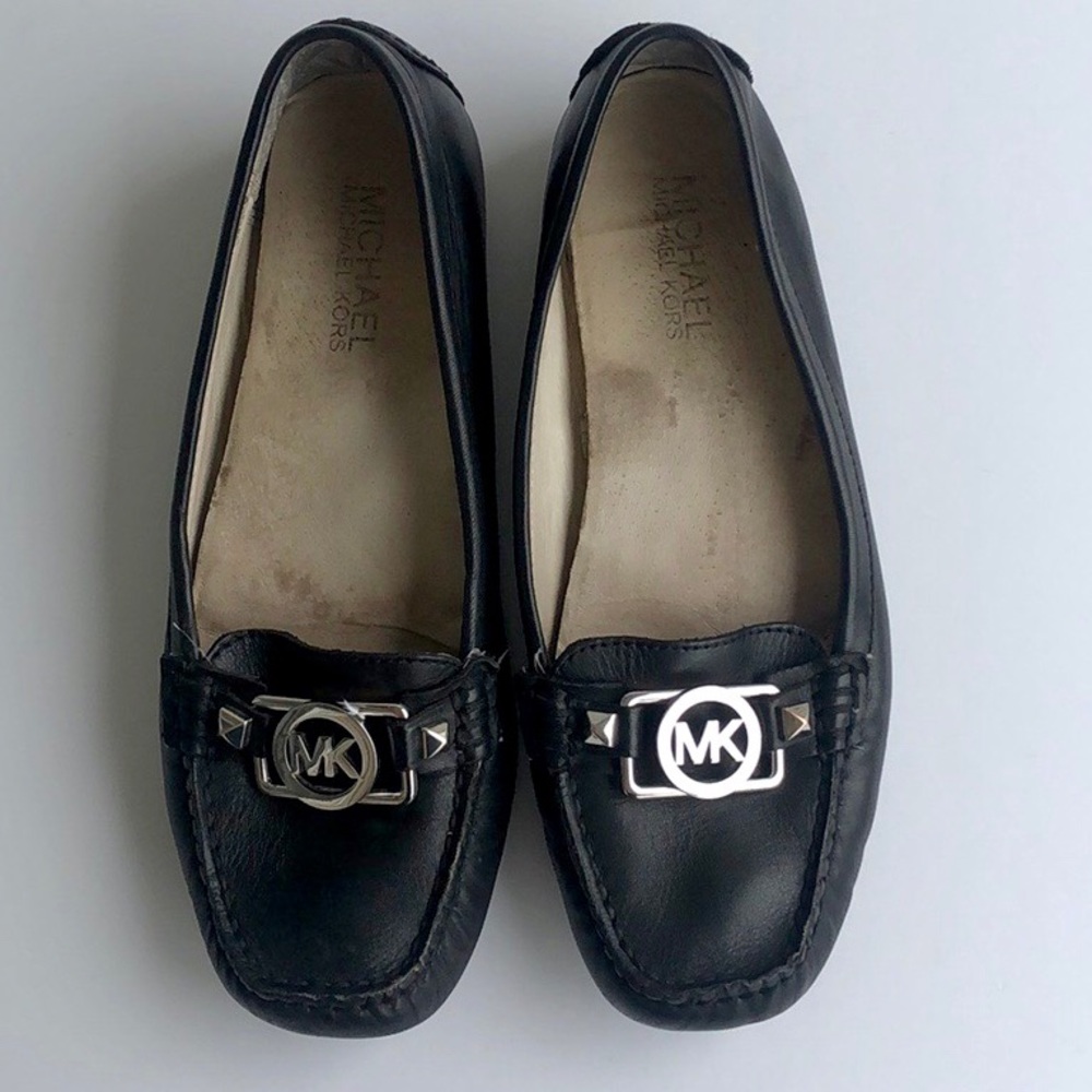 Michael Kors Charm black leather slip on loafer